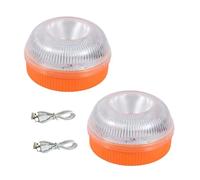 Ehwisbe USB Rechargeable LED Car Emergency Beacon Light 2PCS Strobe Flashing Safety Signal Warning Lamp Magnetic Induction