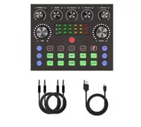 Ehwisbe V8S Live Sound Card with Microphone Set Podcast Recording Music Streaming Equipment Bundle Device