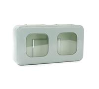 Ehwisbe Wall-Mounted Plastic Wrap Storage Box with Soft Rubber Top, Transparent Grid Design for Easy Visibility and Access B