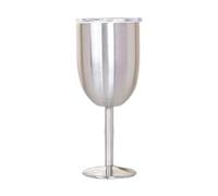 Ehwisbe Wine Glass Stainless Steel Double Layer Goblet Color Large Capacity Tumbler Wine Cup Silver