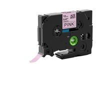 EHxCUF 12mm Satin Ribbon Labels 1 Piece Compatible With H110 E1000Pro Label Maker Works With TZe-R231 TZe-RN34 RE34 RE31 Label Printers(Black on Pink)