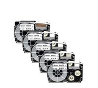 EHxCUF 18mm Compatible Label Tape 5PK 10PK For XR-18WE Printer Ribbon Mixed Colors Replacement Tape Works With CW-L300 KL-120 KL-430 KL-750 Label Maker(5PK Black on White)