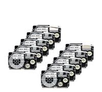 EHxCUF 18mm Compatible Label Tape 5PK 10PK For XR-18WE Printer Ribbon Mixed Colors Replacement Tape Works With CW-L300 KL-120 KL-430 KL-750 Label Maker(10PK Black on White)