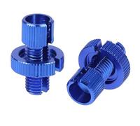 EHYSYN Brake Caliper Guide Sleeve Set 1 Pair Aluminum Universal Motorcycle Brake Clutch Throttle Cable Adjuster M10 Screw(Blue)