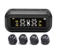 EHYSYN Car TPMS Tyre Pressure Monitoring System Solar Power Digital LCD Display Auto Security Alarm Systems Pressure External Sensor(Color External)