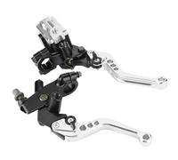 EHYSYN Forward Brake Pump 1 Pair Universal Motorcycle Handlebar Master Cylinder Levers Handle Hydraulic Brake Pump Clutch Adjustable Hand Lever(Silver)