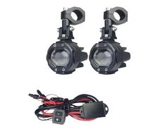 EHYSYN LED Motorcycle Headlights 1Set 100W Motorcycle Fog Light Led Auxiliary Driving Light Spotlight Headlamp Dual Color flasher farol Moto Fog Lamp With Switch(White White B)