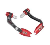 EHYSYN Motorcycle Brake Protector Motorcycle Handlebar Brake Clutch Lever Hand Guard Protector Gear Modification Accessories Handguard Shield(B-Carbon-Red)