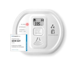 Ei Electronics Carbon Monoxide Alarm 10 year with LCD Display and lithium battery for the home, Camping, boat, EI208D White