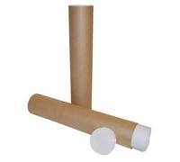 Ei-Packaging A2 Postal Mailing Tube, Brown Cardboard, 600mm x 76mm, Quantity 20