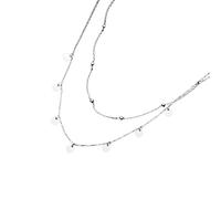 EIAAMRYMITE New 2026 Real 925 Sterling Silver Double Layer 5Mm Wafer Beads Choker Necklace For Women Wedding Fine Decoration Jewelry Luxury With You Accessories Trendy Creative Best Gift