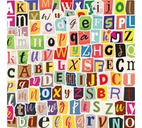 Eiapadeor 208 Pcs Vintage Mini Alphabet Stickers, Ransom Style Letter Decal