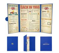 Eiapadeor 60th Birthday Gifts for Men - Large Back in 1966 60th Folded Birthday Card for Men Male Vintage Blue Happy 60 Year Old Decorations for Dad Husband