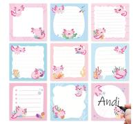Eiapadeor Axolotl Sticky Notes Gifts - 9 Pack Cute Sticky Notes 3x3 Inch Cute Post it Notepads Gifts for Axolotl Lovers Funny Note Pads Animal Self Stick Pads Office Study Supplies 450 Sheets