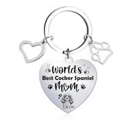 Eiapadeor Cocker Spaniel Gifts Keyring - Best Cocker Spaniel Mum Dog Lovers Keyring Gifts, Cute Heart Dog Keychain with Paw, Family Friends Christimas Mother's Day Valentine's Birthday Presents