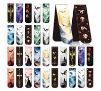 Eiapadeor Dragon Magnetic Bookmark Gifts - 30 Pcs Cool Dragons Magnet Page Markers Fantastic Animal Magnetic Bookmarks Book Markers Page Clips for Book Lovers Students Teacher School Reading Book Mark