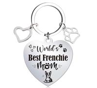 Eiapadeor French Bulldog Gifts Keyring - Frenchie Keyring for Frenchie Mum Dog Lover Gifts, Cute Heart French Bulldog Dog Keychain for Women, Christimas Mother's Day Valentine's Birthday Presents