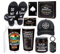 Eiapadeor Funny Retirement Gifts for Men - 7 Pcs 2026 Retirement Gifts for Men, Unique 20oz Tumbler Baseball Cap Socks Keychain Gift Set, Retired Gift Ideas for Husband Dad Friend Grandpa Coworker