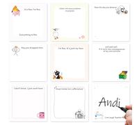 Eiapadeor Funny Sticky Notes Gifts - 3x3 Inch Cute Sticky Notes 9 Pack Sticky Note for Home Office 450 Sheets I Am Fine Self-Stick Note Office Gifts for Teacher Coworkers Nurse