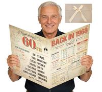 Eiapadeor Large 60th Birthday Card for Men - Vintage Back in 1966 60th Birthday Card with Envelope Cheers to 60 Years Jumbo Guest Book Birthdays Gift for Women Men 60 Year Old Party Decorations