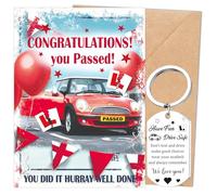 Eiapadeor Passed Driving Test Gifts - 2Pcs Congratulations On Passing Your Driving Test Gifts, Just Passed Driver Test Card Envelope Keyring, New Driver Present for Boyfriend Girlfriend Son Daughter