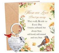 Eiapadeor Robin Memorial Bereavement Sympathy Gifts - Sympathy Gift Bereavement Greeting Card with Keyring for Loss of Mum Dad Husband Grandpa Grandma Sister Friend Girlfriend Wife Spouse