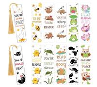 Eiapadeor UV DTF Bookmark Wraps - 24 Sheets Cute Animals Rub on Transfer Stickers for DIY Acrylic Bookmark Crafts Double-Sided Design Waterproof UVDTF Stickers, Rub on Transfers Decals for Book Lovers