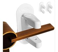 Eiarrnp Door Lever Lock Child Proof - 2 Pack White Door Locks for Kids Safety - Childproof Door Handles Lock with Adhesive