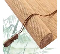 Eiauiuo Bamboo Roller Blind - Retro Wooden Venetian Folding Blind, 40-165cm Width, 55% Shading Rate, Privacy Sun Protection, Eco-Friendly Bamboo Window Curtain(Width 40cm,High 70cm)