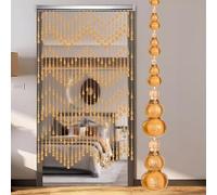 Eiauiuo Beaded Acrylic Curtain, Wavy String Divider Curtain For Door, Insect Protection Fly Screen For Living Room, Bedroom, Office, Parties, Weddings, Decorative Divider Screen(Braun,70x60cm(17 Strän