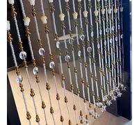 Eiauiuo Beaded Door Curtain Crystal Glass Bead Room Divider, Decorative String Curtain For Living Room, Bedroom, Balcony, Insect Screen For Doors, Privacy & Home Décor(Bernstein,80x81cm(21 Stränge))