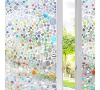 Eiauiuo Colorful 3D Rainbow Window Film - Self-Adhesive Static Cling Opaque Privacy Film For Glass Door, Bathroom, And Home - Anti-UV, Heat Protection, Decorative Window Film(Colored film C,60x300cm)