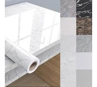 Eiauiuo Self-Adhesive Marble Tablecloth PVC Foil - Waterproof Table Protection For Dining, Coffee Tables & Kitchen Cupboards - DIY Decorative Furniture Wallpaper(Marmor Folie 009,80x500cm)