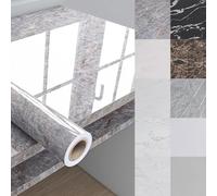 Eiauiuo Self-Adhesive Marble Tablecloth PVC Foil - Waterproof Table Protection For Dining, Coffee Tables & Kitchen Cupboards - DIY Decorative Furniture Wallpaper(Marmor Folie 001,80x1000cm)