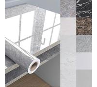 Eiauiuo Self-Adhesive Marble Tablecloth PVC Foil - Waterproof Table Protection For Dining, Coffee Tables & Kitchen Cupboards - DIY Decorative Furniture Wallpaper(Marmor Folie 008,60x300cm)