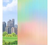 Eiauiuo Self-Adhesive Static Window Film, Opaque Privacy Film With Anti-UV Protection, Gradient Decorative Window Film For Living Room, Bedroom & Kitchen - No Adhesive, Easy To Apply(Colorful film-14,