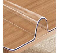 Eiauiuo Transparent PVC Table Protection Film - Crystal Clear, Soft & Odorless Waterproof Tablecloth Mat, Washable & Wear-Resistant For Dining Table, Coffee Table(Transparent 1.2mm,40x40cm)
