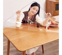 Eiauiuo Transparent PVC Tablecloth Protector, Waterproof & Heat Resistant Clear Film (1.7mm/2.5mm Thickness) For Kitchen & Dining Table, Rounded Corners, Table Protector For Home & Work Area(Thickness