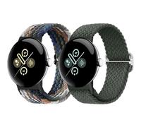 Eiavike Braided Bands Solo Loop Compatible with Google Pixel Watch 4, 3, 2, 1 41mm/45mm, Adjustable Stretchy Nylon Elastic Straps with Upgraded Connector for Pixel Watch Wristbands Women Men
