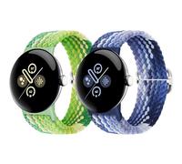 Eiavike Braided Bands Solo Loop Compatible with Google Pixel Watch 4, 3, 2, 1 41mm/45mm, Adjustable Stretchy Nylon Elastic Straps with Upgraded Connector for Pixel Watch Wristbands Women Men