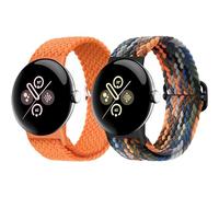 Eiavike Braided Bands Solo Loop Compatible with Google Pixel Watch 4, 3, 2, 1 41mm/45mm, Adjustable Stretchy Nylon Elastic Straps with Upgraded Connector for Pixel Watch Wristbands Women Men