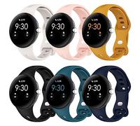 Eiavike Slim Bands Compatible with Google Pixel Watch Band Adjustable Breathable Soft Silicone Sport Replacement Watch Band Straps Wristbands Bracelet for Google Pixel Watch 2/1