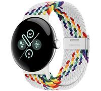 Eiavike Stretchy Braided Bands Compatible With Google Pixel Watch 1/2, Adjustable Elastic Nylon Woven Breathable Sport Loop Straps for Women Men (White
