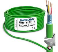 EIB Bus Cable EIB-Y (St) Y 2x2x0.8 mm2 Green Data Line / Data Cable Installation Bus Cable Telecommunication Cable - 5/10/20/30/40/50/60/70/80/90m or 100 Metres - from 5 Metres to 100 Metres