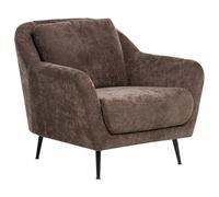 Beliani Fabric Armchair Dark Brown EIBY, Brown