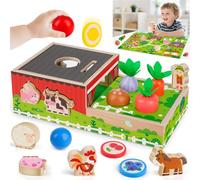 Eichhoo Montessori Toys for 1 2 3 Year Old Boy Girls: Wooden Farm Toddler Toys Baby Birthday Gifts for 1-2-3 Year Olds Boys Girls Educational Learning Toy Age 1-2 Sensory Toddler Fine Motor Skills
