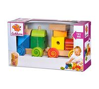 Eichhorn 100003453 Lok mit Sound Locomotive and Trailer consisting of Building Blocks, 11 Pieces, 17 cm Long, Motor Skills Toy for Children from