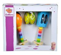 Eichhorn 100003484 Music Set Includes Rattles, Maracas and Castanets, Colourful Wooden Musical Instruments, 3 Pieces, from 1 Year
