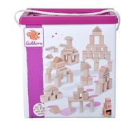 Eichhorn 100010141 100 Natural Wooden Building Blocks in Storage Box with Cord and Sorting Lid, for Children from 1 Year