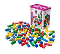 Eichhorn 100010171 100 Colourful Wooden Building Blocks in Storage Box with Cord and Sorting Lid, for Children from 1 Year